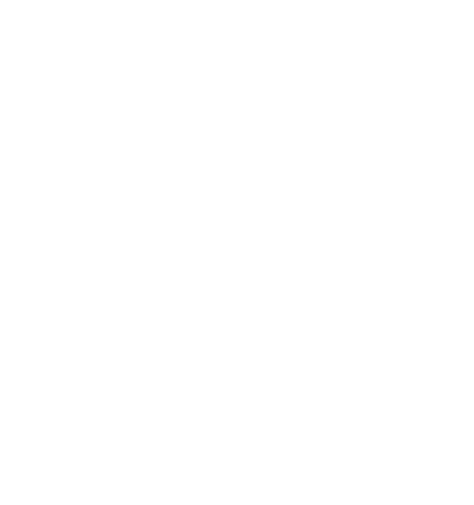 Security Kiosk technical drawing — plan view and two elevations showing glazing rhythm and the signature roof detail